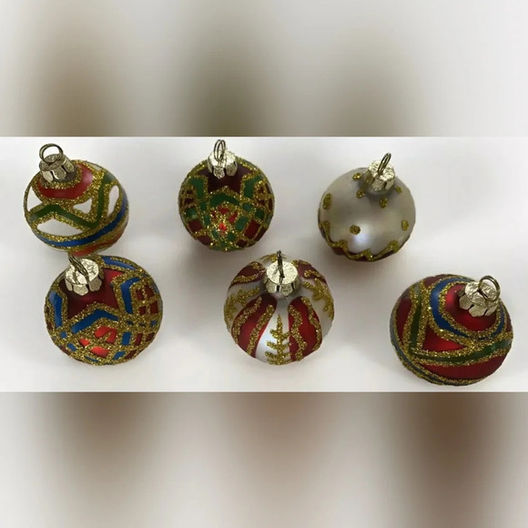 Vintage Place Card Name Holders Holiday Glitter Sparkling Set 6 - Picture 3 of 5